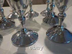 Vtg Midcentury Plator Silverstone Cordial Wine Glasses Set of 10 Silver plated