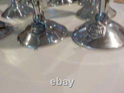 Vtg Midcentury Plator Silverstone Cordial Wine Glasses Set of 10 Silver plated