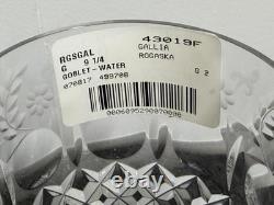 Vtg ROGASKA GALLIA Crystal Water Goblet Set Of 4 9 1/4 with Original Tags Slovenia