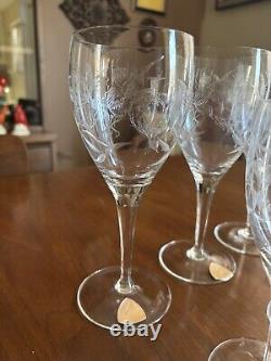 Vtg ROYAL HEIDEN WINE GLASSES SET OF 11 SINCE 1712 RARE Etched Lead Crystal