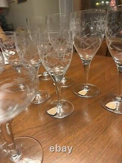 Vtg ROYAL HEIDEN WINE GLASSES SET OF 11 SINCE 1712 RARE Etched Lead Crystal