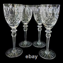 Vtg Rogaska Crystal Gallia Wine Glasses Rare 9.25T Set Of 4 Floral Etched EC