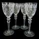 Vtg Rogaska Crystal Gallia Wine Glasses Rare 9.25T Set Of 4 Floral Etched EC