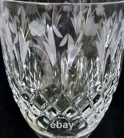 Vtg Rogaska Crystal Gallia Wine Glasses Rare 9.25T Set Of 4 Floral Etched EC