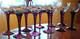 Vtg Set 10 AMETHYST PURPLE TWIST STEM WINE GLASSES Clear Bowl Hand Blown 7 1/8