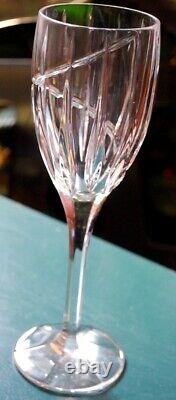 Vtg Set 10 MIKASA Cut Crystal'UPTOWN' Swirl Cut Wine Glasses 8 1/8 PRISTINE