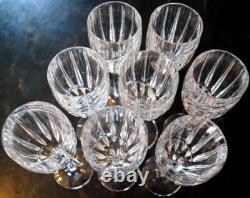 Vtg Set 10 MIKASA Cut Crystal'UPTOWN' Swirl Cut Wine Glasses 8 1/8 PRISTINE