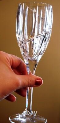 Vtg Set 10 MIKASA Cut Crystal'UPTOWN' Swirl Cut Wine Glasses 8 1/8 PRISTINE