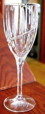 Vtg Set 10 MIKASA Cut Crystal'UPTOWN' Swirl Cut Wine Glasses 8 1/8 PRISTINE
