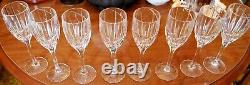 Vtg Set 10 MIKASA Cut Crystal'UPTOWN' Swirl Cut Wine Glasses 8 1/8 PRISTINE