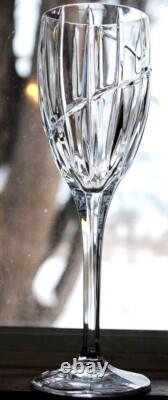 Vtg Set 10 MIKASA Cut Crystal'UPTOWN' Swirl Cut Wine Glasses 8 1/8 PRISTINE
