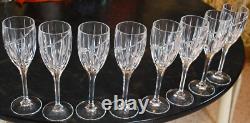 Vtg Set 10 MIKASA Cut Crystal'UPTOWN' Swirl Cut Wine Glasses 8 1/8 PRISTINE