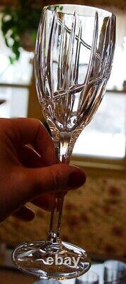 Vtg Set 10 MIKASA Cut Crystal'UPTOWN' Swirl Cut Wine Glasses 8 1/8 PRISTINE