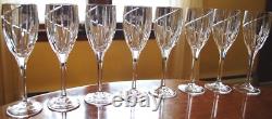 Vtg Set 10 MIKASA Cut Crystal'UPTOWN' Swirl Cut Wine Glasses 8 1/8 PRISTINE