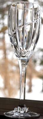 Vtg Set 10 MIKASA Cut Crystal'UPTOWN' Swirl Cut Wine Glasses 8 1/8 PRISTINE