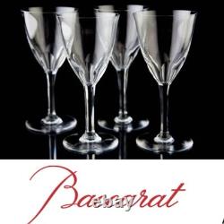 Vtg Set 4 BACCARAT CRYSTAL Zurich 7.5 Tall Footed Water /Wine Goblets/Glasses