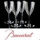 Vtg Set 4 BACCARAT CRYSTAL Zurich 7.5 Tall Footed Water /Wine Goblets/Glasses