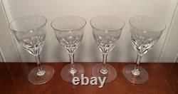 Vtg Set 4 BACCARAT CRYSTAL Zurich 7.5 Tall Footed Water /Wine Goblets/Glasses