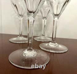 Vtg Set 4 BACCARAT CRYSTAL Zurich 7.5 Tall Footed Water /Wine Goblets/Glasses