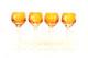Vtg Set 4 Bohemian Czech Cut To Clear Crystal Cordial Wine Glasses Amber Yellow