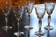 Vtg Set 5 MORGANTOWN Optic Wine/Cordial Glasses CUT FLORAL W CUT STEM & FOOT