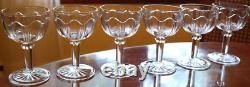 Vtg Set 6 ANCHOR HOCKING COLONIAL CLEAR Wine Glasses RIBBED ARCH W RAYED FOOT