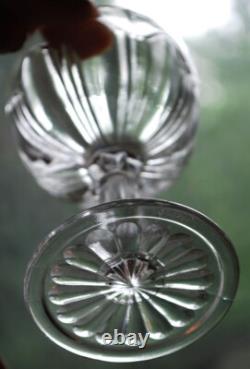 Vtg Set 6 ANCHOR HOCKING COLONIAL CLEAR Wine Glasses RIBBED ARCH W RAYED FOOT