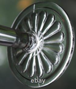 Vtg Set 6 ANCHOR HOCKING COLONIAL CLEAR Wine Glasses RIBBED ARCH W RAYED FOOT