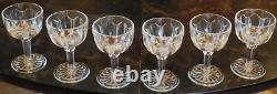 Vtg Set 6 ANCHOR HOCKING COLONIAL CLEAR Wine Glasses RIBBED ARCH W RAYED FOOT