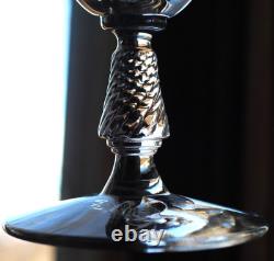 Vtg Set 7 ROCK SHARPE Cut Crystal FERNLEIGH 6 Wine Goblets Glasses STEM 3007