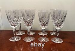 Vtg Set 8 WATERFORD CRYSTAL Lismore 2.5 oz. Sherry Wine Glasses 5-1/8 IRELAND
