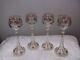 Vtg Set of 4 Theresienthal Art Nouveau Bavarian Enameled Art Glass 8 1/4 Tall