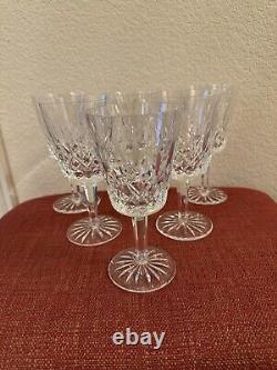 Vtg Set of 6 WATERFORD CRYSTAL Lismore 6-7/8 Water Goblet/Wine Glasses IRELAND