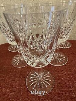 Vtg Set of 6 WATERFORD CRYSTAL Lismore 6-7/8 Water Goblet/Wine Glasses IRELAND