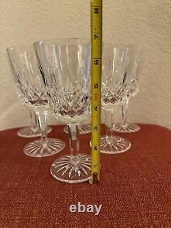 Vtg Set of 6 WATERFORD CRYSTAL Lismore 6-7/8 Water Goblet/Wine Glasses IRELAND