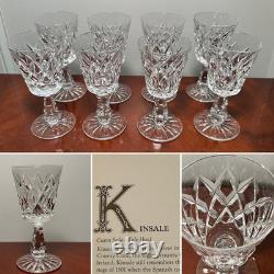 Vtg Set of 8 WATERFORD CRYSTAL Kinsale 5 Port Wine/Sherry Glasses IRELAND