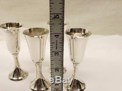 Vtg Sterling Silver Stieff Cordial Cup Set of 4 Lot No 0808 Liquor Glass Wine
