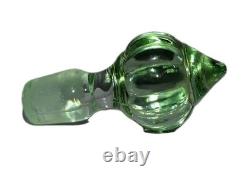 Vtg Tiara Glass 9 Pc Chantilly Green Decanter Genie Bottle Set Indiana Tray MORE