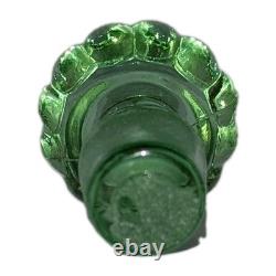 Vtg Tiara Glass 9 Pc Chantilly Green Decanter Genie Bottle Set Indiana Tray MORE