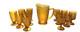 Vtg Tiara Indiana Glass Amber 13 Pc Iced Tea & Water Goblets withPitcher-Pristine