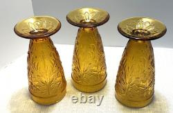 Vtg Tiara Indiana Glass Amber 13 Pc Iced Tea & Water Goblets withPitcher-Pristine
