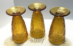 Vtg Tiara Indiana Glass Amber 13 Pc Iced Tea & Water Goblets withPitcher-Pristine