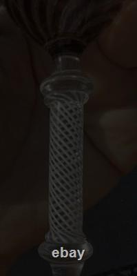 Vtg Venetian Murano 2 oz Wine Glasses Twist & Gold Adventurine Stems Set of 3