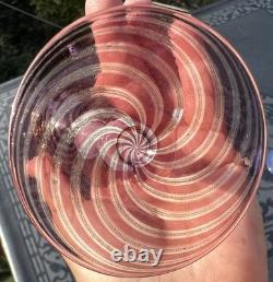 Vtg Venetian Murano 2 oz Wine Glasses Twist & Gold Adventurine Stems Set of 3