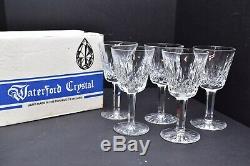 Vtg Waterford Crystal Lismore Claret Wine Water Set 5 Glasses Original Box