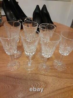 Vtg Waterford Lismore Irish Cut Claret Wine Glass Set Of 7