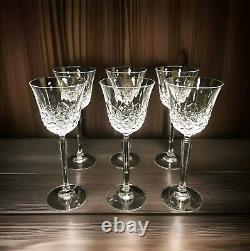 Vtg Wine Water Crystal Glass Goblets Lot (Set 6) M