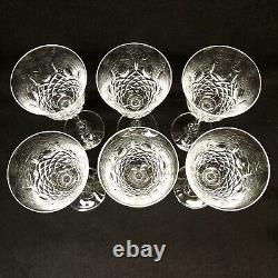 Vtg Wine Water Crystal Glass Goblets Lot (Set 6) M