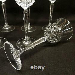 Vtg Wine Water Crystal Glass Goblets Lot (Set 6) M