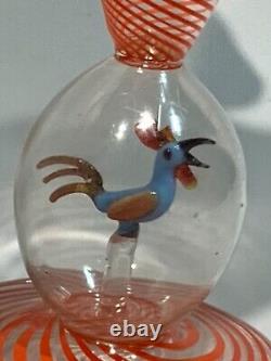 Vtg antique Bimini Werkstatte Art Glass Goblet Swirl animal Ball Stem rare wine